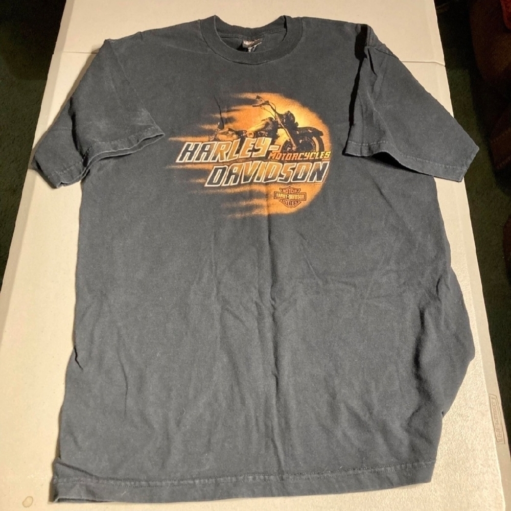 Vintage Harley-Davidson Motorcycles Black Graphic T-Shirt Tee Men's XL Route 66